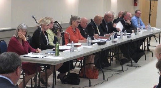 Candidates face a packed Elmvale Community Hall - Springwater News photo