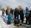 Area residents protest at an access point to a mature forest In New Tecumseth that was being felled this morning (Monday March 2) - AWARE Simcoe photo