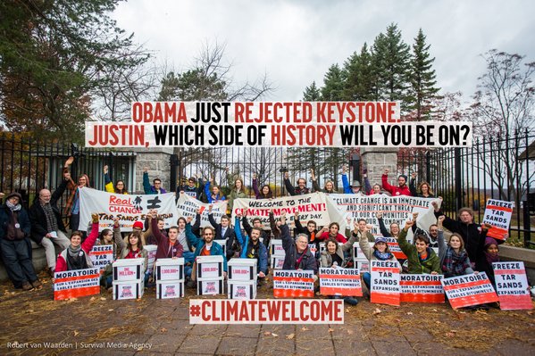 #ClimateWelcome protest at 24 Sussex Drive