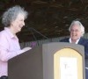 Margarest Atwood with Dale Goldhawk at 2014 Midhurst event
