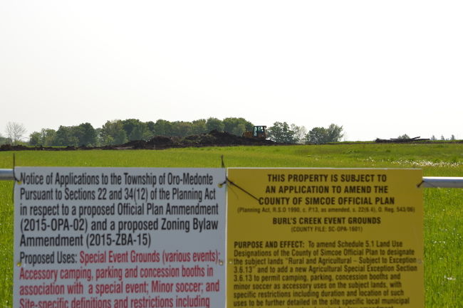 Work continues on Burl's Creek lands while OMB in session -PacKet & Times photo