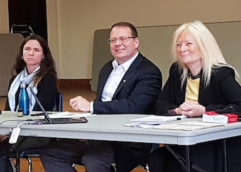 Claire Malcolmson (Campaign Fairness), Mike Schreiner (Green Party) and Janet Budgell (Concerned Citizens in Adjala-Tosorontio) -Lake Simcoe Living photo