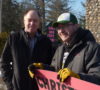 Mayor Terry Dowdall, left, at February 14 Angus protest
