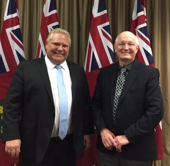 Premier Doug Ford and Oro Medonte Mayor Harry Hughes