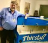 Mayor Doug Measures with Clearview's Quench trailer